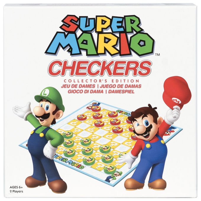 Goliath 932976.006 Super Mario Gioco di Dama 2 Giocatori dai 6 Anni con Pedine Mario e Luigi colore Multicolore