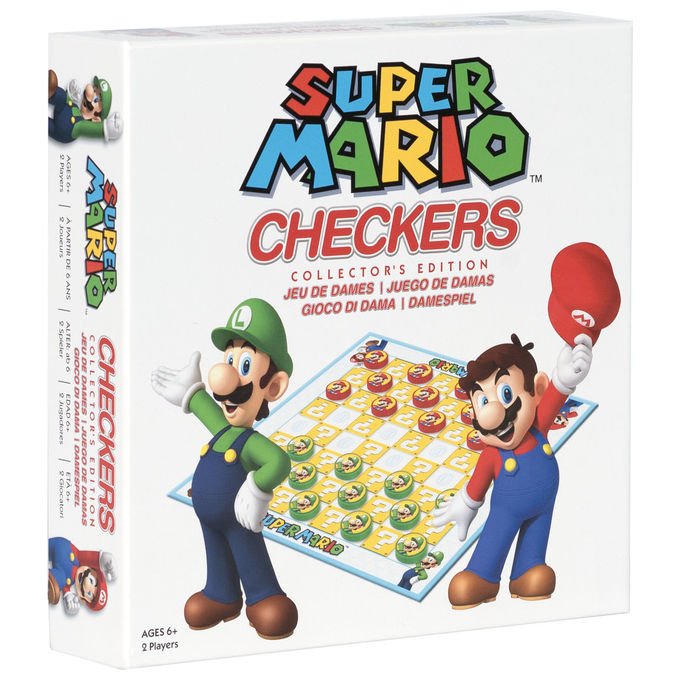 Goliath 932976.006 Super Mario Gioco di Dama 2 Giocatori dai 6 Anni con Pedine Mario e Luigi colore Multicolore