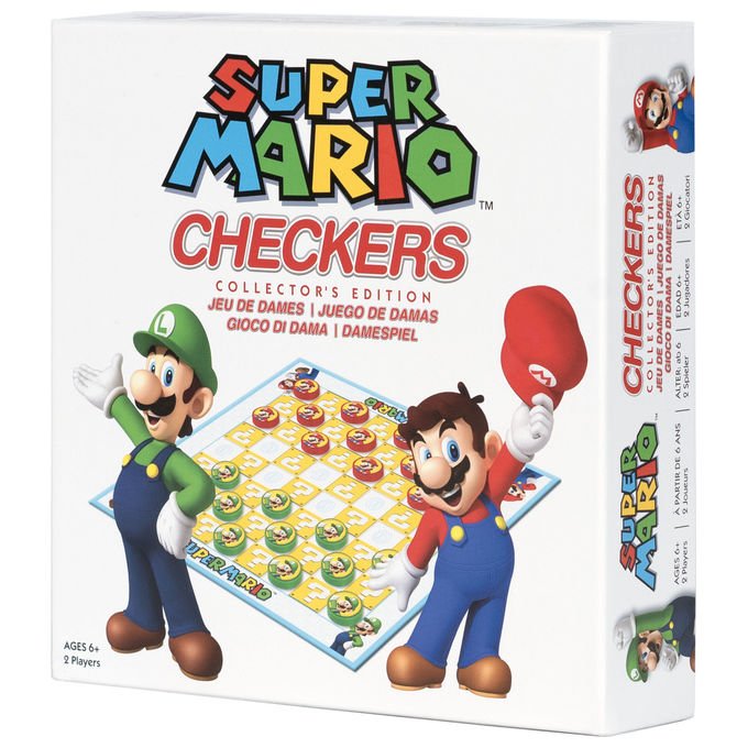 Goliath 932976.006 Super Mario Gioco di Dama 2 Giocatori dai 6 Anni con Pedine Mario e Luigi colore Multicolore