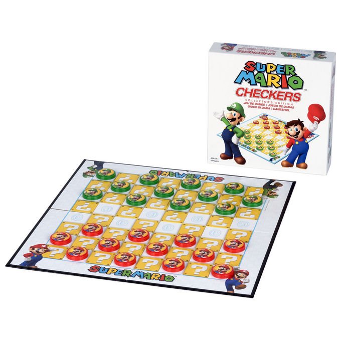 Goliath 932976.006 Super Mario Gioco di Dama 2 Giocatori dai 6 Anni con Pedine Mario e Luigi colore Multicolore