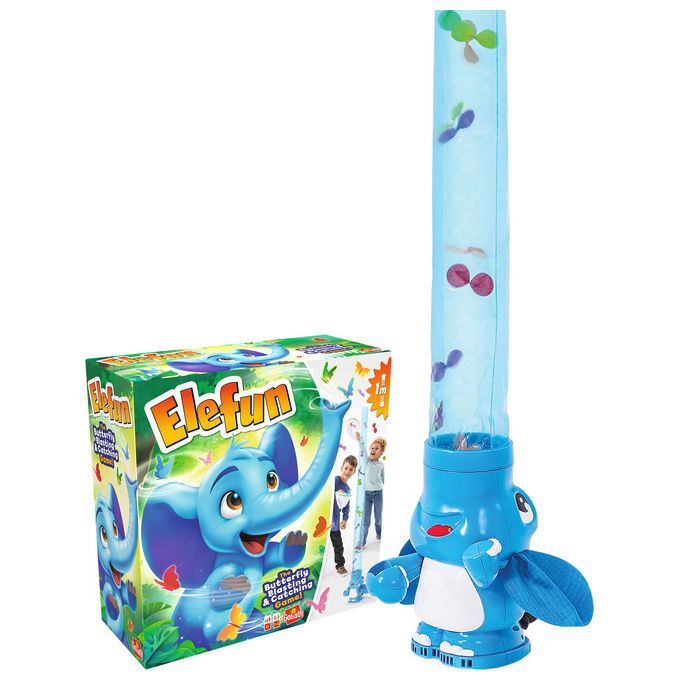 Goliath 937446 Elefun Gioco da Tavolo per Bambini e Famiglie con Elefante Lancia Farfalle 25 Pezzi 2 Giocatori colore Multicolore