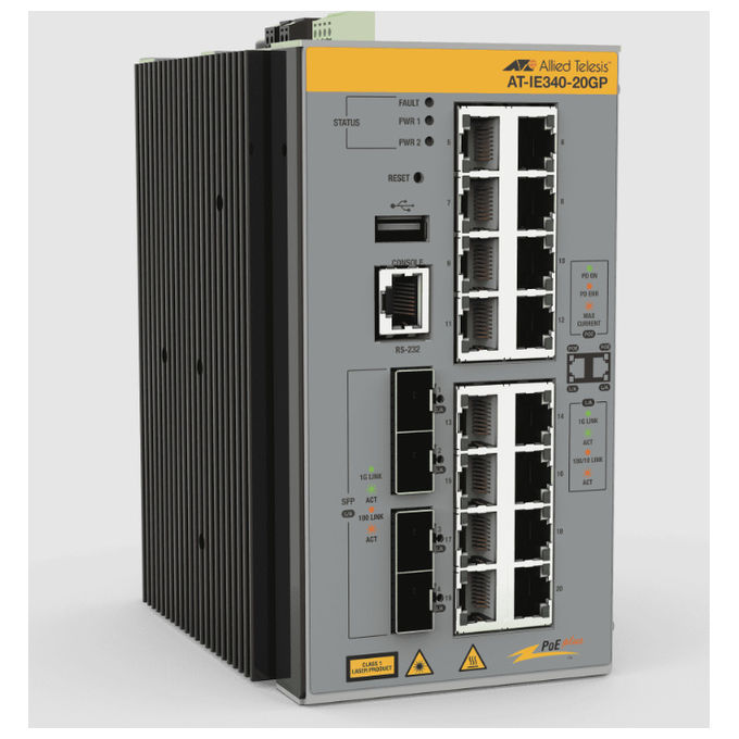 Allied Telesis AT-IE340-20GP-980 Switch di rete Gestito L3 16 porte Gigabit Ethernet 4 SFP PoE 240 W colore Grigio
