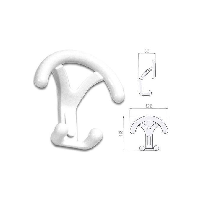 Ghidini Porta Abiti da Parete Nylon 120 x 53 x h. 118 mm Bianco Lucido Dumbo