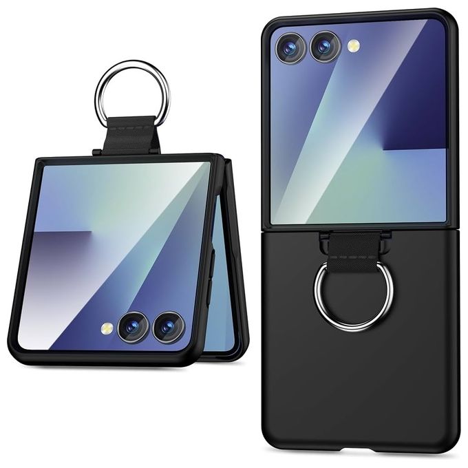 Celly FOLDING1186BK Folding Cover in TPU e Policarbonato Composta da Scocca Anteriore e Posteriore Effetto Pelle Sintetica Compatibile Samsung Galaxy Z Flip 8 colore Nero