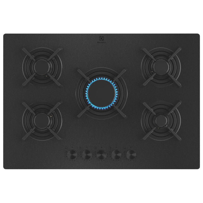 Electrolux 949 631 052 KGG753723L Piano cottura Gas 75 cm 5 Fuochi Fiamma Verticale colore Nero