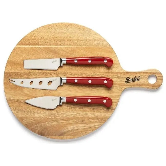 Berkel SETFORMAGGI Berkel Set Formaggi con Tagliere in Legno Pregiato e 3 Coltelli in Acciaio Inox X50 Cr Mo V15 colore Legno