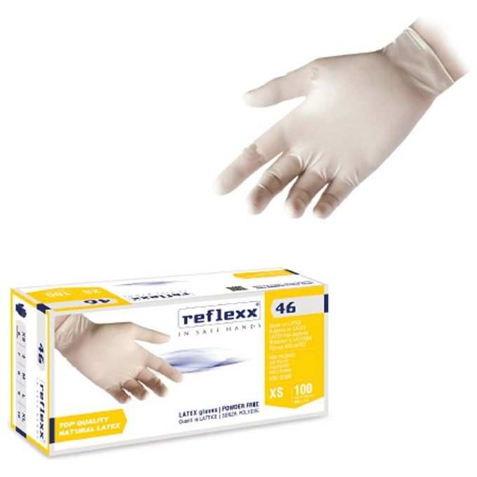 Reflexx Confezione 100 Guanti In Lattice Taglia S
