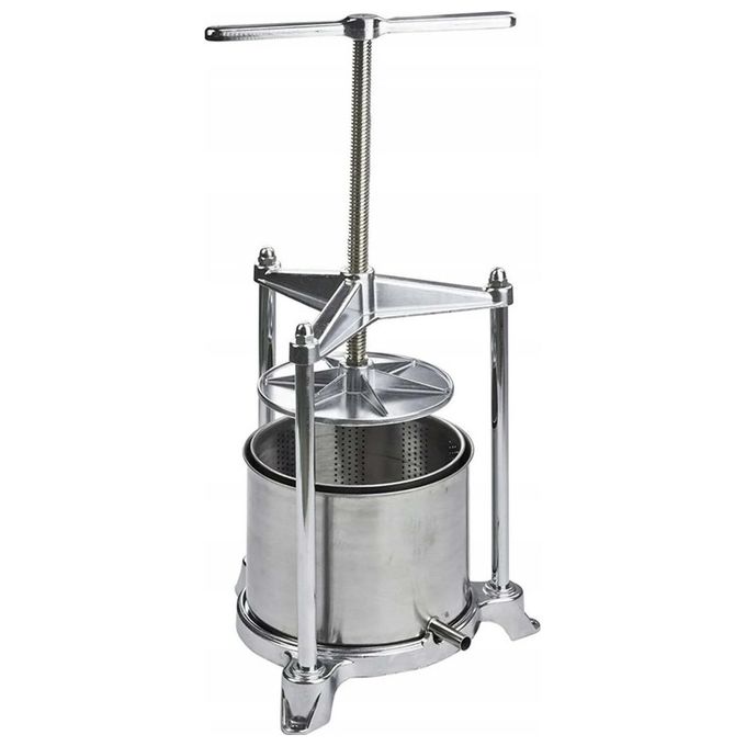Pavi MEDIO - H 12,5 x ø 16,5 cm Torchietto Premitutto in Alluminio Pressofuso Brillantato con Raccoglitore in Acciaio Inox Capacita' 3 Litri colore Acciaio