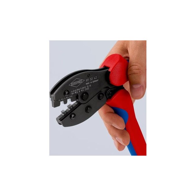 Knipex 97-52-42 PreciForce Crimpzange per connettori MC4 EVO2 4,0 - 6,0 mm² 220 mm colore Nero