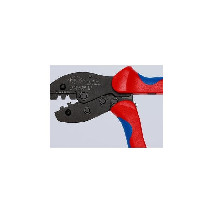Knipex 97-52-42 PreciForce Crimpzange per connettori MC4 EVO2 4,0 - 6,0 mm² 220 mm colore Nero