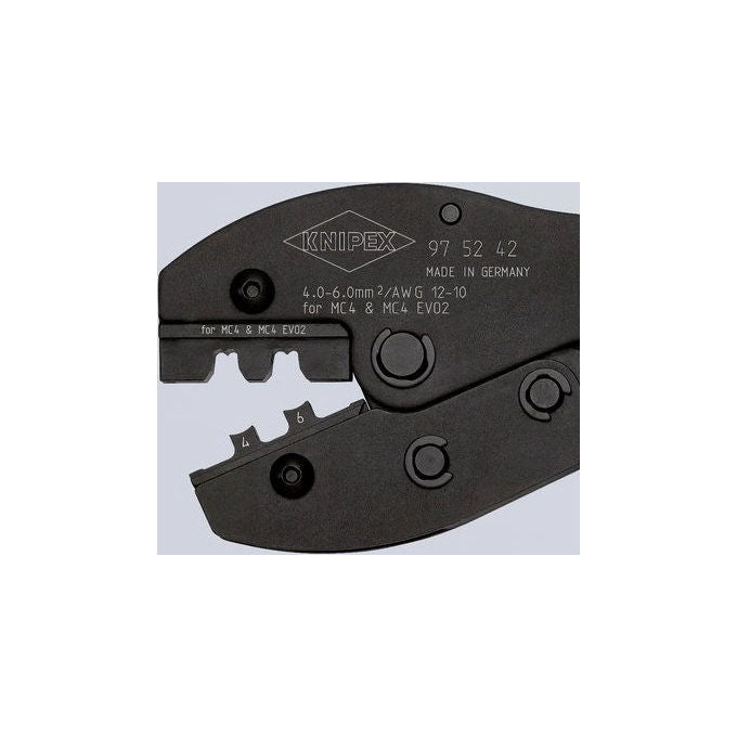 Knipex 97-52-42 PreciForce Crimpzange per connettori MC4 EVO2 4,0 - 6,0 mm² 220 mm colore Nero