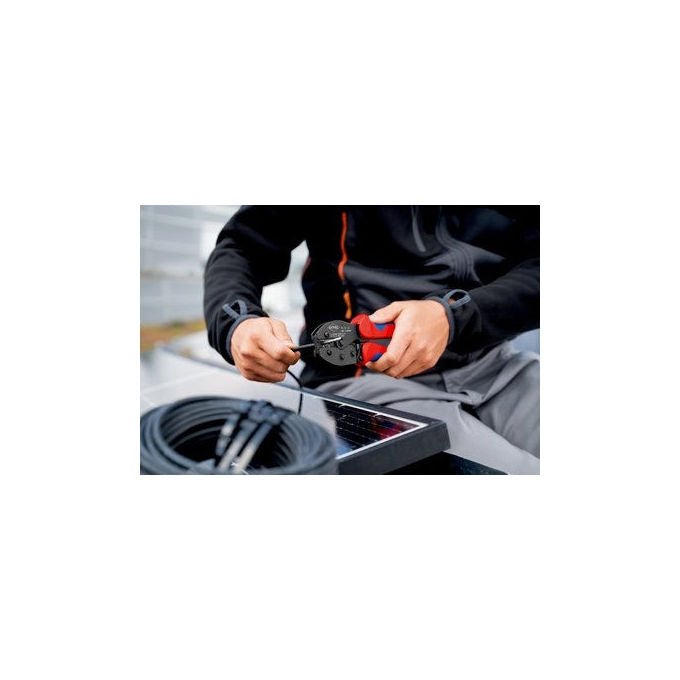 Knipex 97-52-42 PreciForce Crimpzange per connettori MC4 EVO2 4,0 - 6,0 mm² 220 mm colore Nero