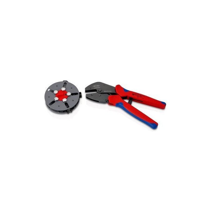 Knipex 973303 MultiCrimp Crimpzange Wechselmagazin 0,25 - 6,0 mm² 24 - 10 AWG brünierter Stahl 250 mm Farbe Silber