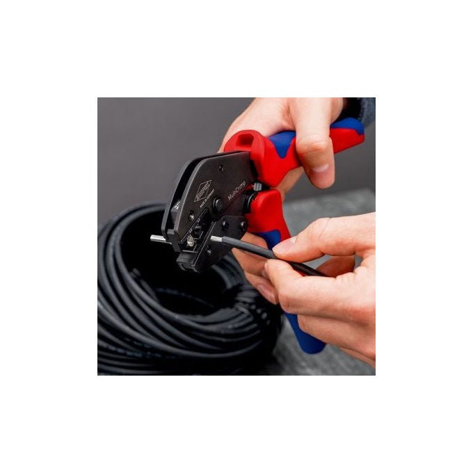 Knipex 973303 MultiCrimp Crimpzange Wechselmagazin 0,25 - 6,0 mm² 24 - 10 AWG brünierter Stahl 250 mm Farbe Silber