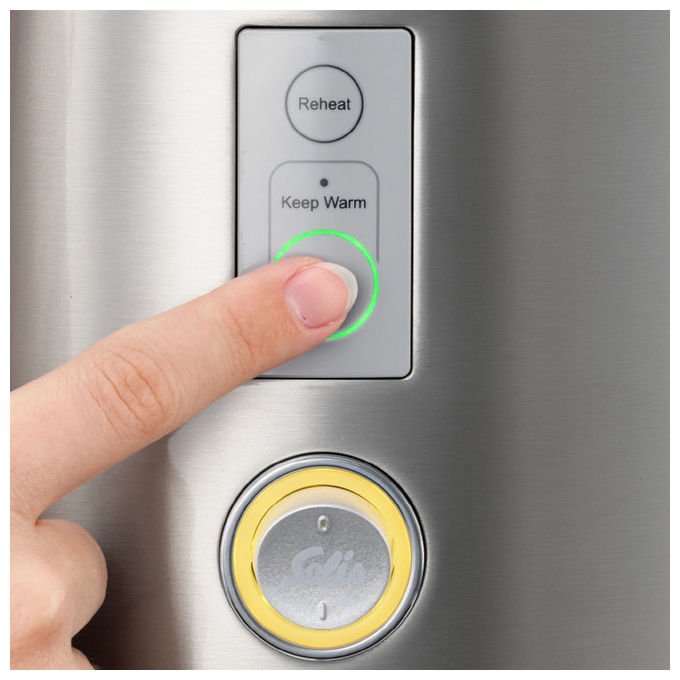 Solis 979.09 Cuoci Riso 1,2 L 650 W Touch con Funzione Mantieni Caldo Coperchio in Vetro Acciaio Inox colore Grigio