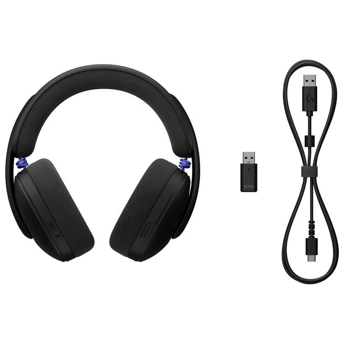 Logitech G 981-001524 G325 Cuffie Gaming Wireless Bluetooth Audio 24 Bit Microfono Riduzione Rumore Fino a 24 Ore Batteria colore Nero