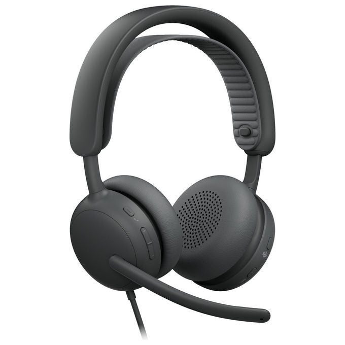 Logitech 981-001615 Zone Wired 2 Auricolare Cablato con Cancellazione Attiva del Rumore Microfono con Riduzione del Rumore Certificato per Microsoft Teams colore Grafite