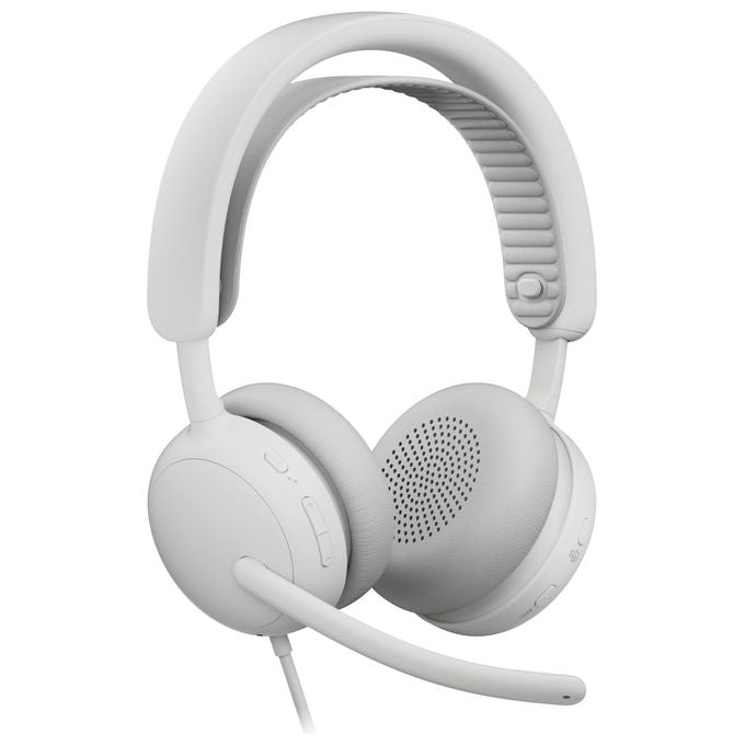 Logitech 981-001617 Zone Wired 2 for Business Cuffie con Cancellazione Attiva del Rumore ibrida adattativa Certificato Microsoft Teams USB-C con adattatore USB-A colore Bianco sporco
