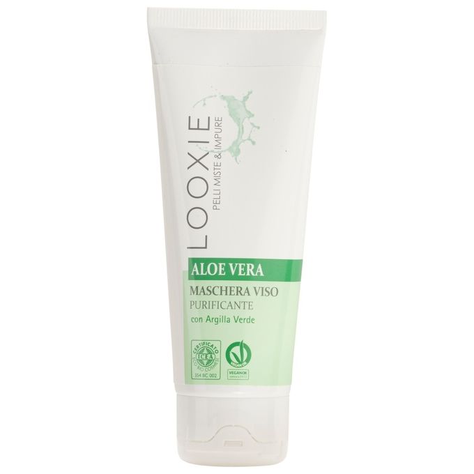 Looxie  Maschera Viso Purificante con Argilla Verde e Aloe Vera per un Trattamento Rigenerante e Idratante