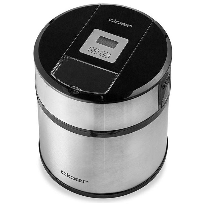 Cloer 9959 Gelatiera per Gelato e Sorbetto Capacita' 1,5 L Display LED Scocca in Metallo colore Argento