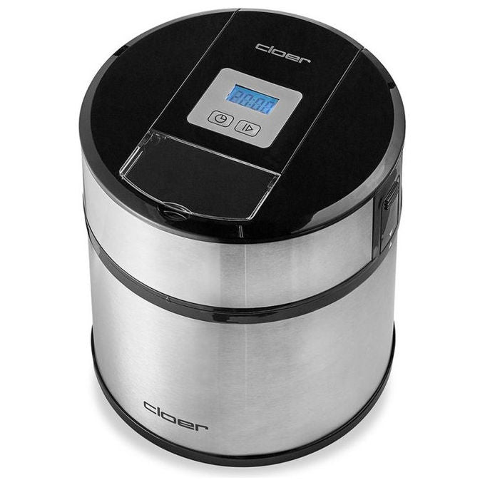 Cloer 9959 Gelatiera per Gelato e Sorbetto Capacita' 1,5 L Display LED Scocca in Metallo colore Argento