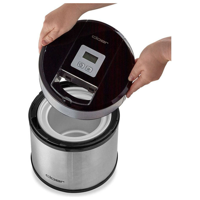 Cloer 9959 Gelatiera per Gelato e Sorbetto Capacita' 1,5 L Display LED Scocca in Metallo colore Argento