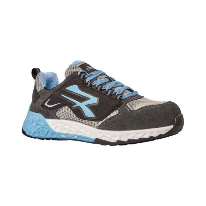 U-power DON'T WORRY... BE HAPPY! 38 Arya ESD S1PS Hi HRO FO SR Scarpe Antinfortunistiche Alte Nanofiber Metal Free Tomaia Elasticizzata Sottopiede Antiforo colore Nero Azzurro