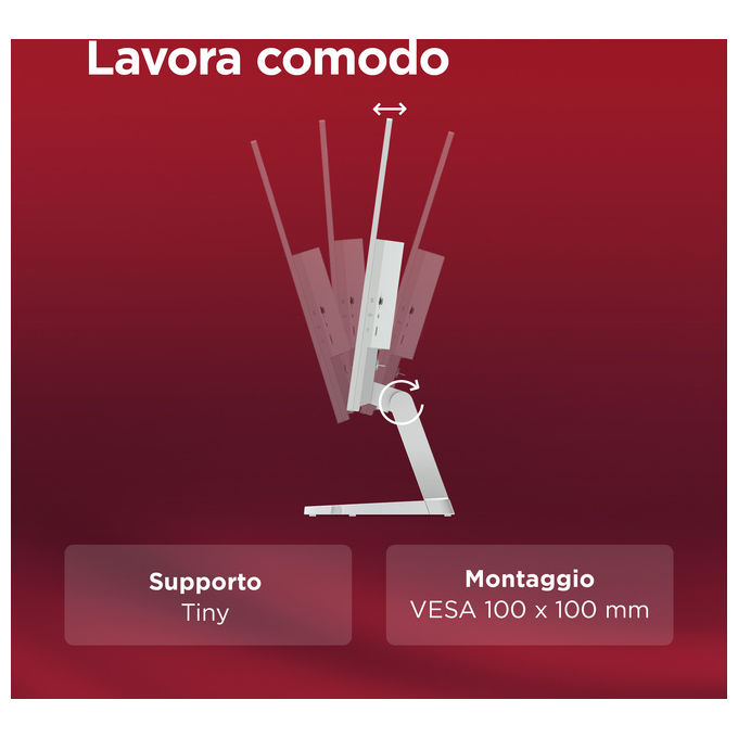 Lenovo 67DEKAC1IT L27-4C Monitor 27'' IPS FHD 1920x1080 144Hz 1ms MPRT AMD FreeSync Altoparlanti Integrati colore Cloud Grey