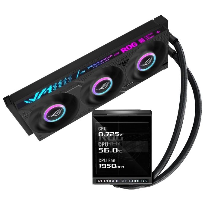 Asus 90RC01M1-B0EAY0 ROG Strix LC IV 360 ARGB LCD Raffreddatore di liquidi tutto in uno 12 cm colore Nero