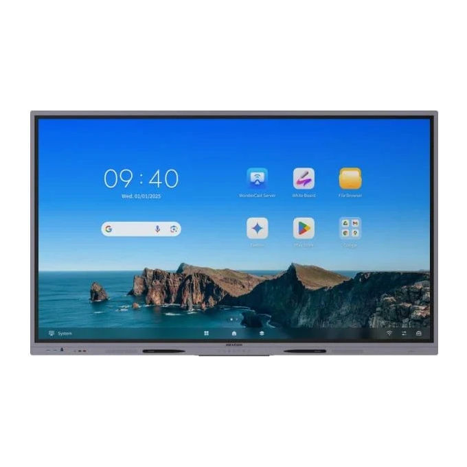 Hikvision DS-D5A65RB-A3 Monitor Interattivo 65'' 4K Android 14 8GB 128GB 50 Punti Touch HDMI 3x USB-C colore Nero