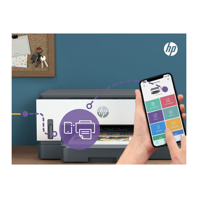HP 9B5C5A Smart Tank Stampante Multifunzione Getto d'inchiostro 4800x1200 DPI Wi-Fi LCD 250 fogli colore Bianco Grigio