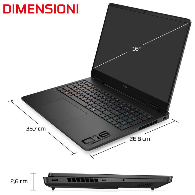 HP E4FB4EA OMEN 16 Laptop Intel Core Ultra 7 32 GB DDR5-SDRAM NVIDIA GeForce RTX 5070 2.5K 240 Hz colore Nero