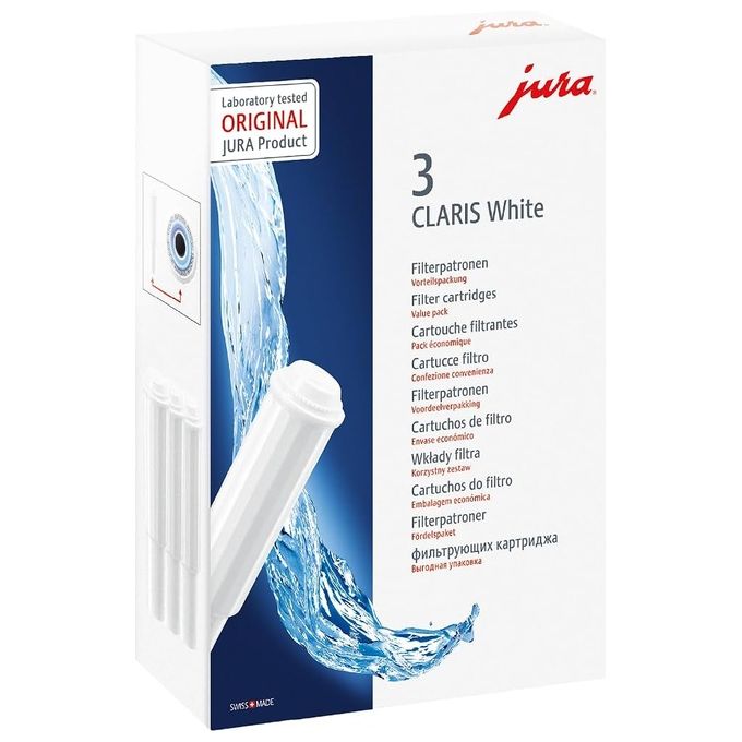 Jura 68739 Cartucce filtranti bianche Claris confezione da 3 colore Bianco