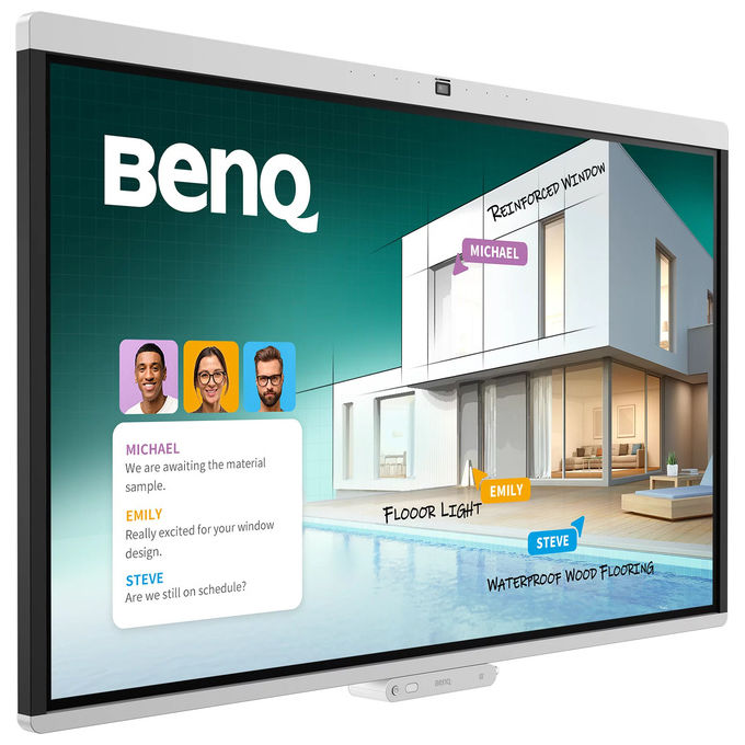 BenQ 9H.P29TB.DE1 CM5505 Lavagna Interattiva 55'' 4K UHD Touch Capacitivo 50 Punti 1209,6 x 680,4 mm Android 15.0 Wi-Fi 6 Bluetooth 5.4 USB tipo A e C HDMI 2.0 Slot OPS colore Bianco