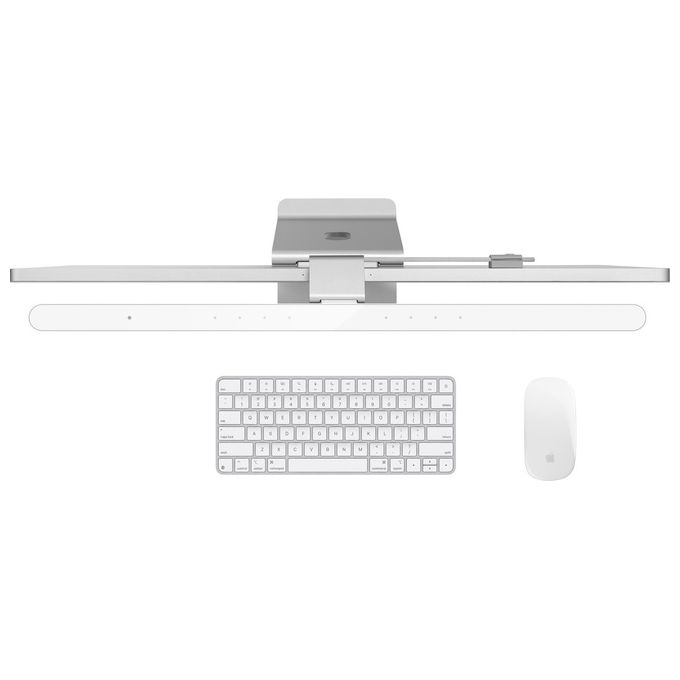 BenQ 9H.W4WWT.WS1 iScreenbar Silver Luce per Monitor Regolabile 2700K-6500K Touch Dimmer Alimentazione USB colore Argento