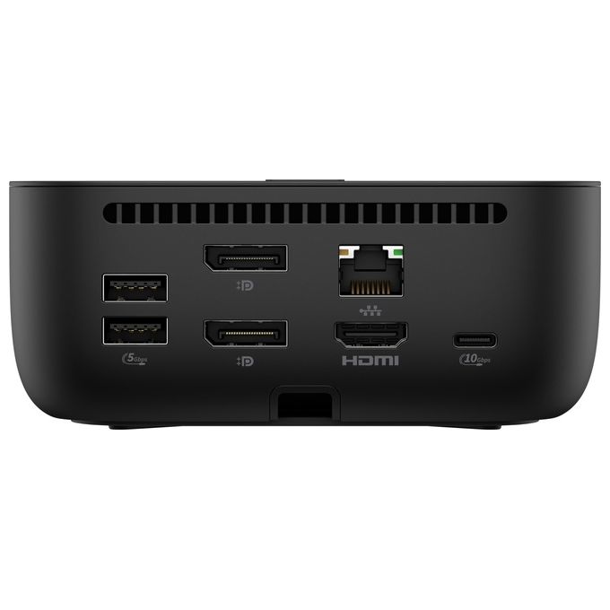 HP 9X3V1UT#ABB USB-C 100W G6 Dock Hub docking con USB 3.2 Gen 2 Type-C 25 Gbps Ethernet 2 DisplayPort HDMI 4K Ultra HD alimentazione fino a 100 W colore Nero