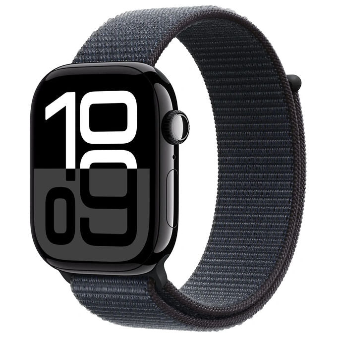 Apple Watch 10 46mm GPS Cassa in alluminio Jet Black con Sport Loop inchiostro