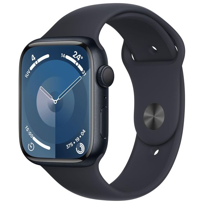 Apple Watch 9 45mm GPS Cassa in alluminio mezzanotte con cinturino Sport Mezzanotte M-L Italia