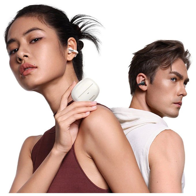 Baseus A00083501226-00 Bowie MC1 Auricolari Open-Ear Wireless Bluetooth 5.4 con Controllo Touch e Ricarica Rapida 40 Ore di Autonomia con Custodia colore Bianco