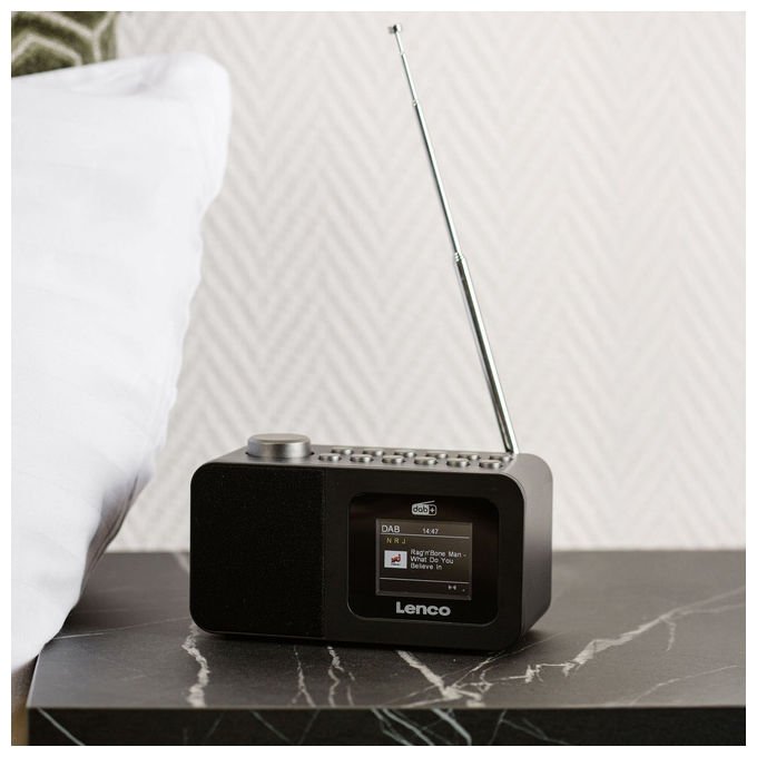 Lenco A005696 CR-625BK Radio Portatile con Sintonizzatore DAB+ FM Display LCD Alimentazione AC 3 W colore Nero