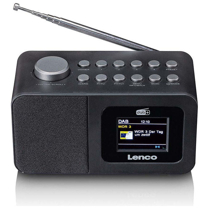Lenco A005696 CR-625BK Radio Portatile con Sintonizzatore DAB+ FM Display LCD Alimentazione AC 3 W colore Nero