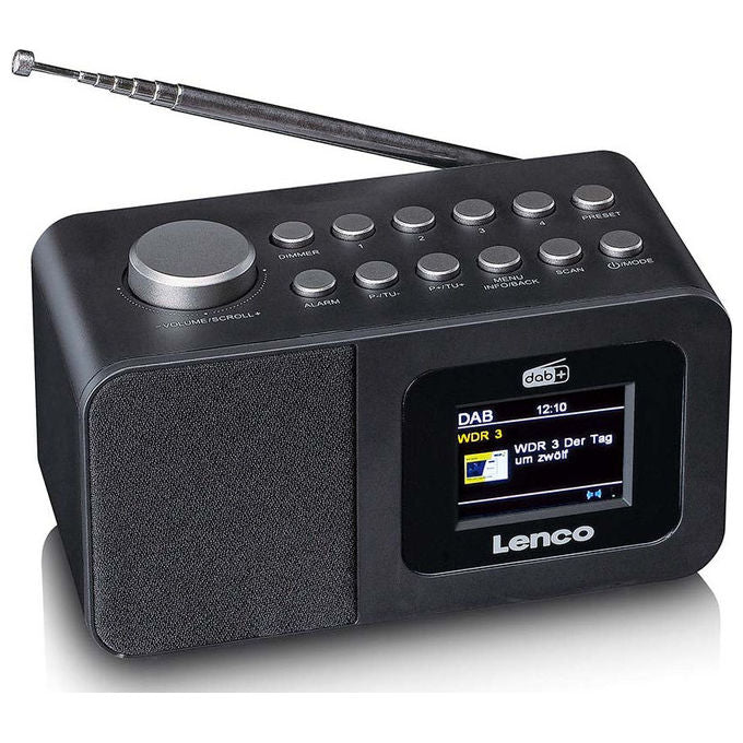 Lenco A005696 CR-625BK Radio Portatile con Sintonizzatore DAB+ FM Display LCD Alimentazione AC 3 W colore Nero