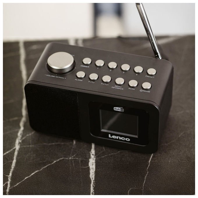 Lenco A005696 CR-625BK Radio Portatile con Sintonizzatore DAB+ FM Display LCD Alimentazione AC 3 W colore Nero