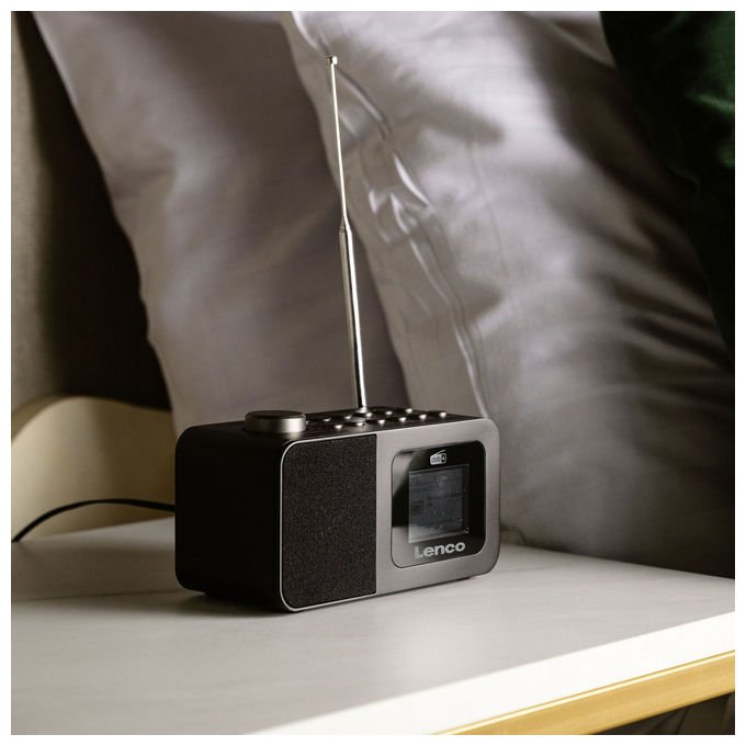 Lenco A005696 CR-625BK Radio Portatile con Sintonizzatore DAB+ FM Display LCD Alimentazione AC 3 W colore Nero