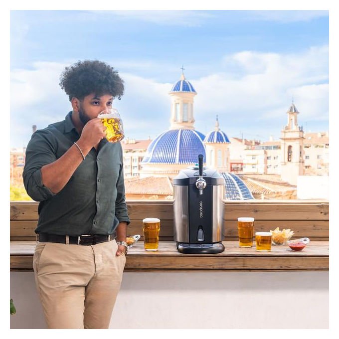 Cecotec BEERFLOW STEEL 5000 Dispensatore di Birra Acciaio Inossidabile 5 L 65 W 2°C - 12°C colore Acciaio