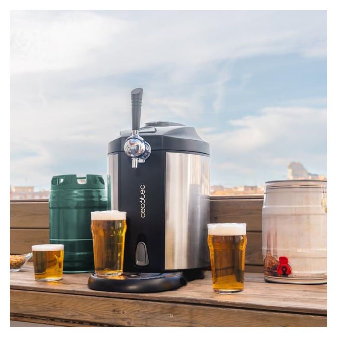 Cecotec BEERFLOW STEEL 5000 Dispensatore di Birra Acciaio Inossidabile 5 L 65 W 2°C - 12°C colore Acciaio
