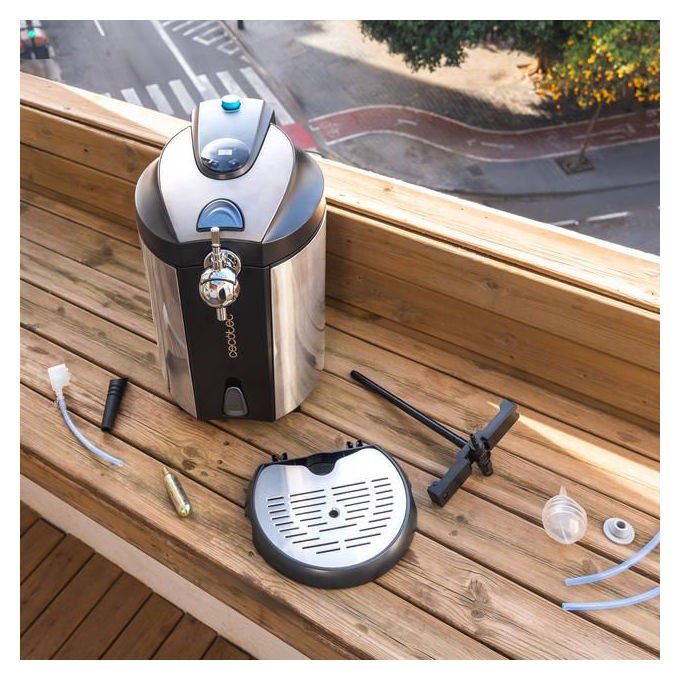 Cecotec BEERFLOW STEEL 5000 Dispensatore di Birra Acciaio Inossidabile 5 L 65 W 2°C - 12°C colore Acciaio
