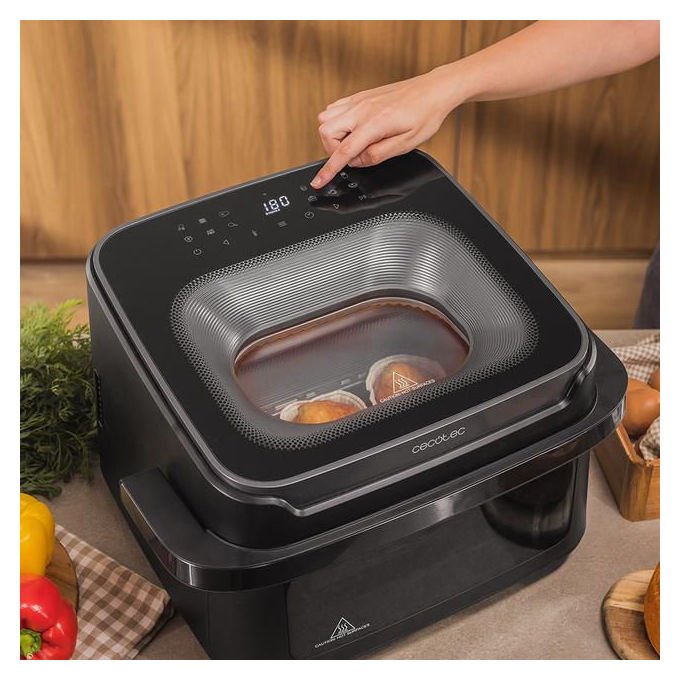 Cecotec A01_EU01_117404 Cecofry Advance 10000 Full Vision Friggitrice ad aria 10 L 2200 W 12 programmi Touchscreen a colori finestra visuale doppia colore Nero