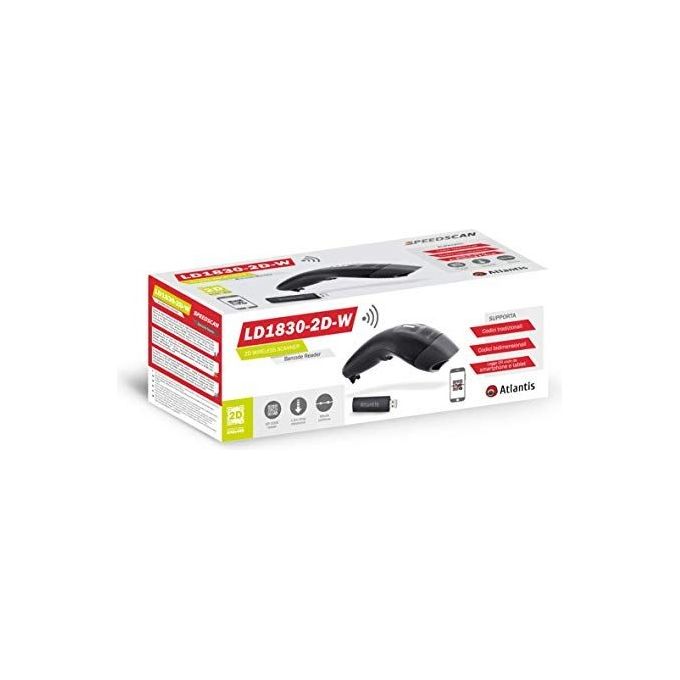 Atlantis A08-LD1830-2D-W Lettore di Codici a Barre Portatile 1D-2D Nero