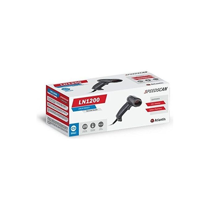 Atlantis A08-LN1200 Lettore Barcode Usb Ccd a Contatto Letture 10-390mm - 270ec